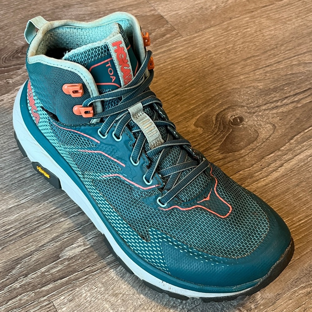 Hoka Sky Toa GTX Mid Hiking Boots Dragonfly Aqua Haze Womens 9‎ UK 7.5 EU 41 1/3